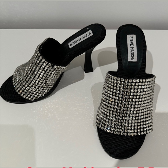 Steve Madden Black Heels with Silver Embellishments - Picture 3 of 3